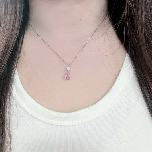 Blush Teardrop™ S925 Sterling Silver Pink Stone Necklace