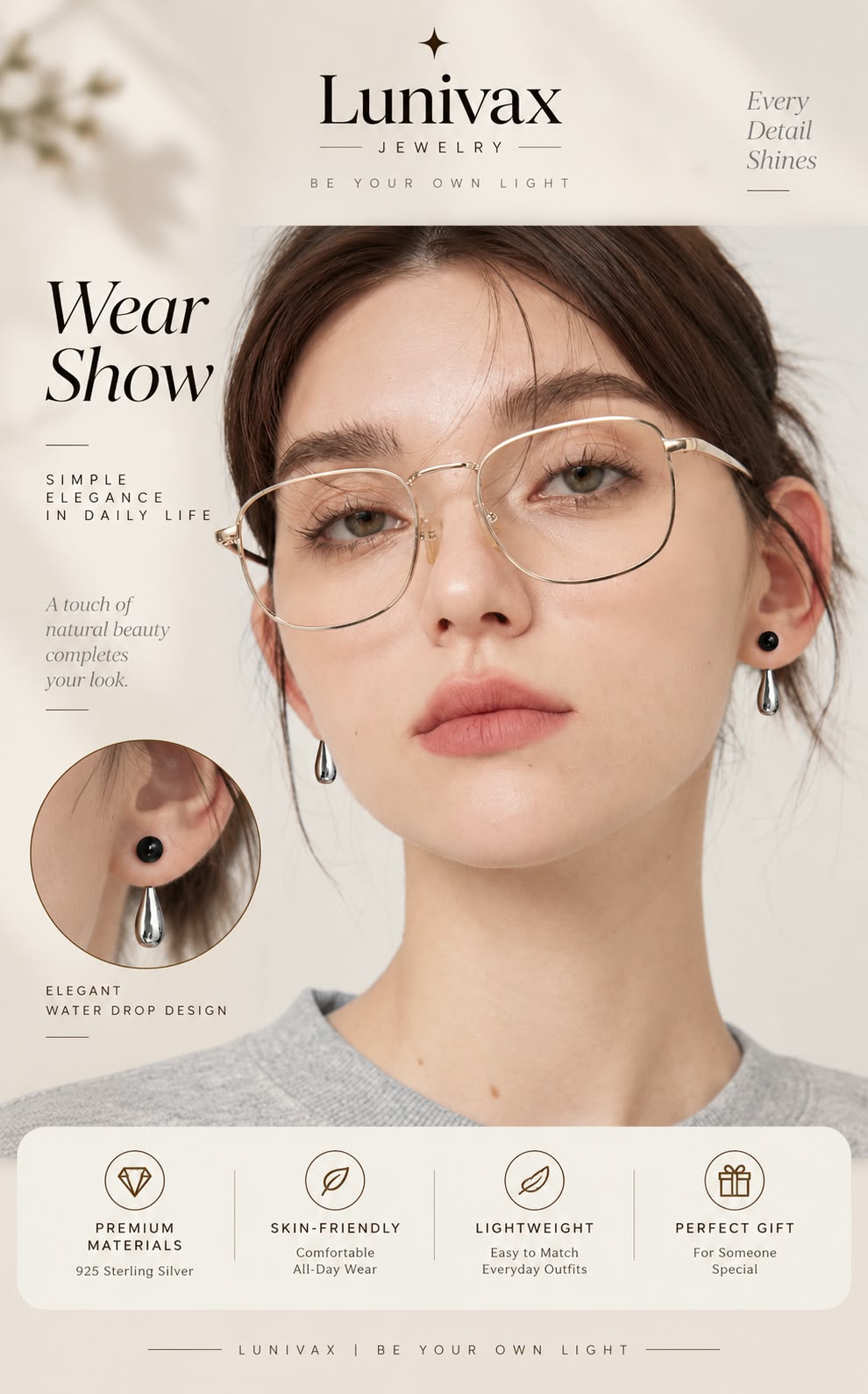 Midnight Drop™ Black Agate Earrings with 925 Silver Posts