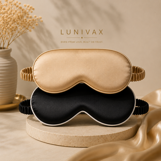 LUNIVAX Luxe Silk Sleep Mask, Complete Light Blocking For Deep Sleep