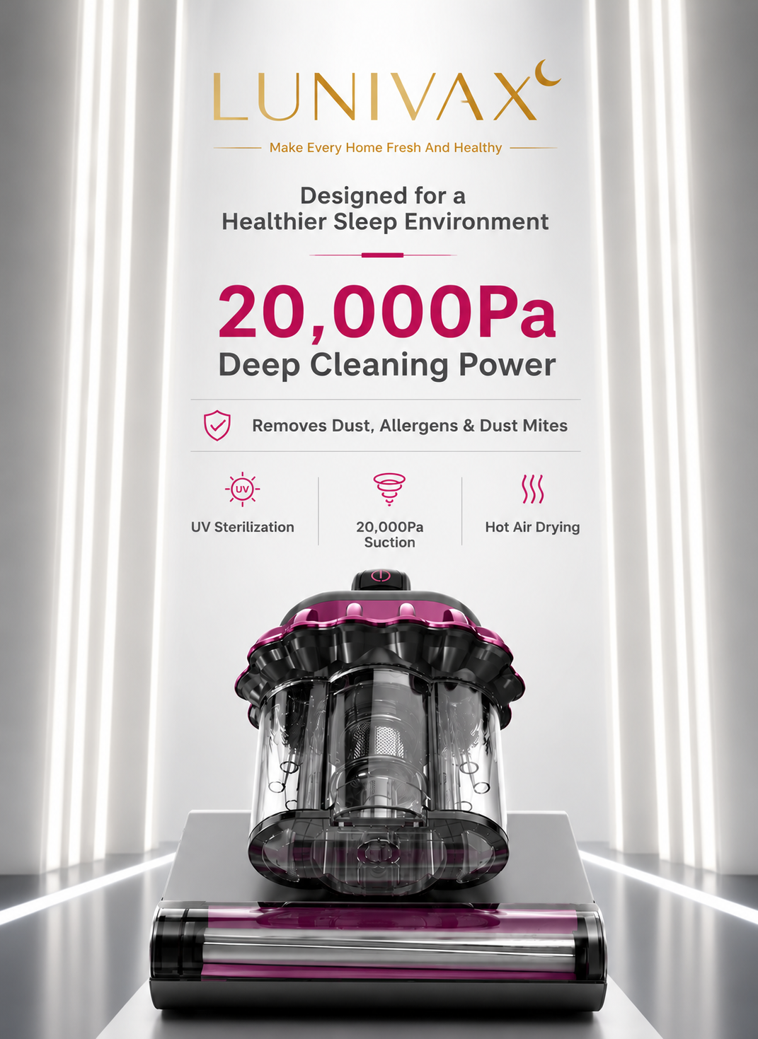 LUNIVAX Deep Clean Pro UV Mattress Vacuum