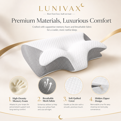 LUNIVAX™ Ergonomic Memory Foam Pillow