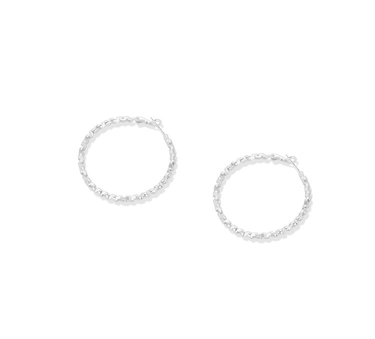 LUNIVAX Broken Silver™ S925 Needle Hoop Earrings