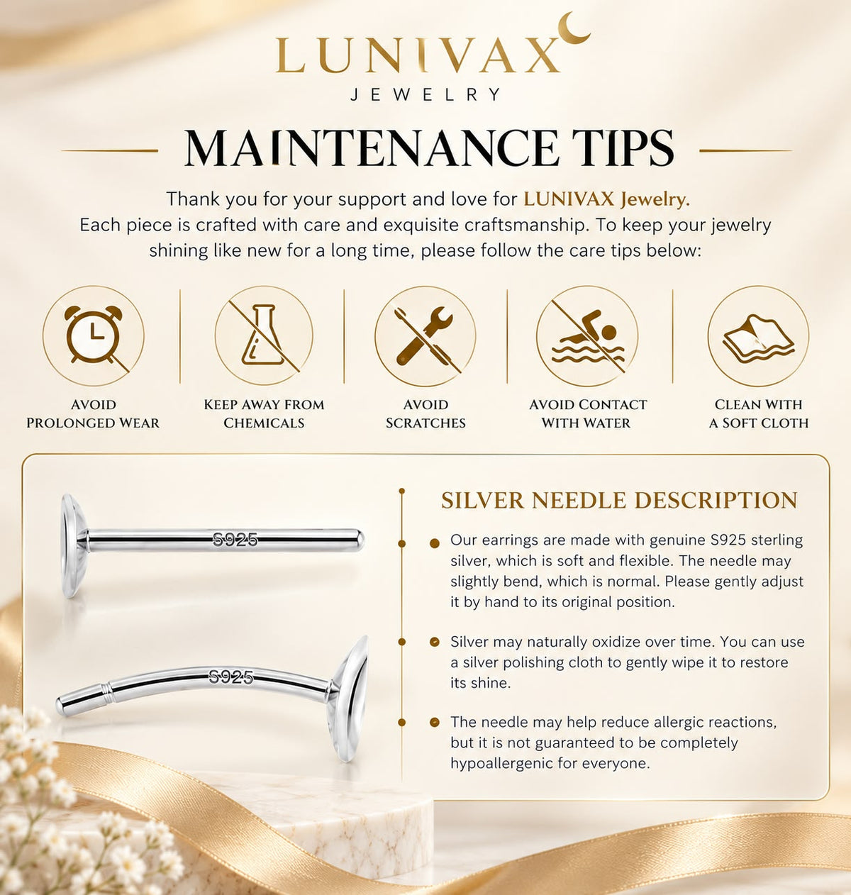LUNIVAX Broken Silver™ S925 Needle Hoop Earrings