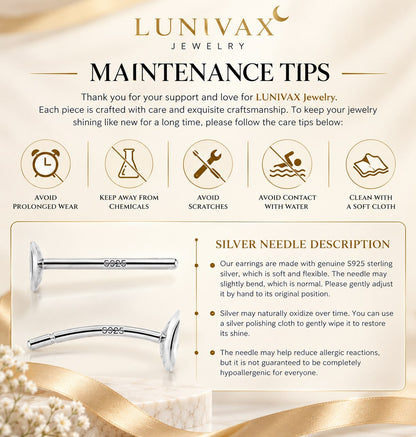 LUNIVAX Broken Silver™ S925 Needle Hoop Earrings