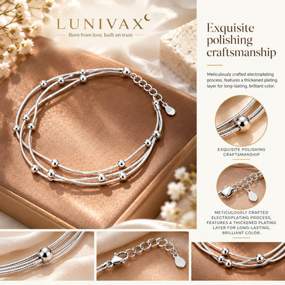 LUNIVAX Élan™ S925 Sterling Silver Triple-Layer Bracelet