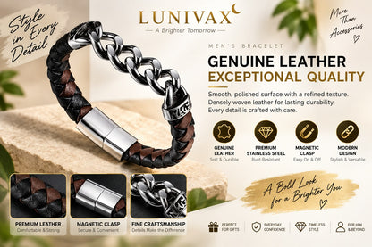 LUNIVAX™ Braided Leather Men's Bracelet